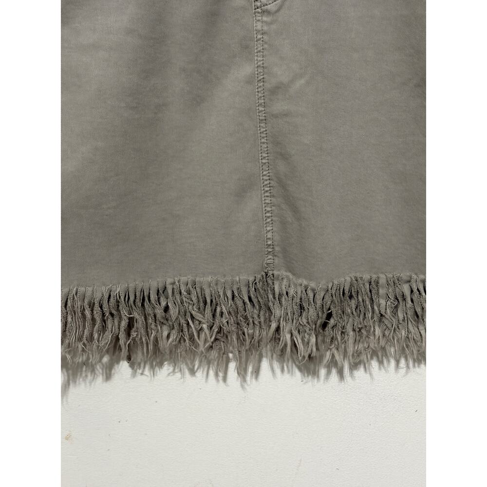 Ethyl Clothing Gray Fringe Hem Stretch Denim Mini Skirt Size 8 Boho Casual - Picture 3 of 7